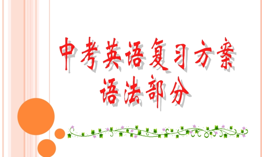 九年级英语中考复习方案-名词课件