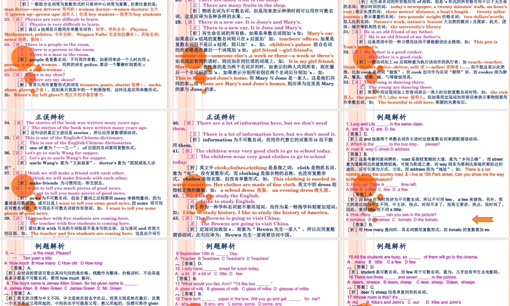 九年级英语中考复习方案-名词课件