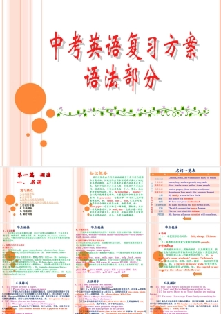 九年级英语中考复习方案-名词课件