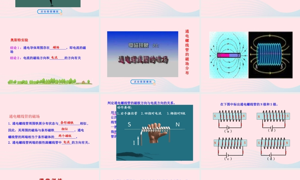 九年级物理全册 第十七章 第二节 电流的磁场课件 (新版)沪科版 九年级物理全册 第十七章 第二节 电流的磁场课件+素材(新版)沪科版