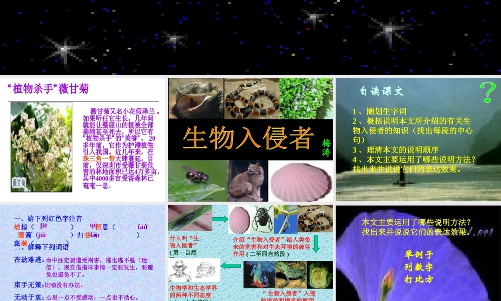 八年级语文上册第四单元第19课：(生物入侵者)课件 人教新课标版 课件