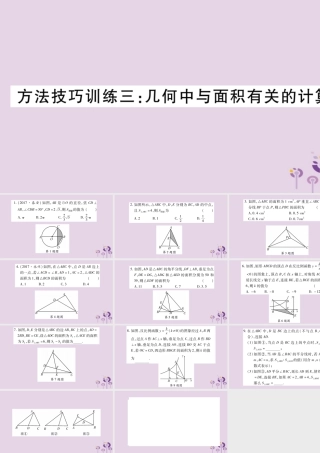 中考数学复习 第一轮 考点系统复习 第6章 圆 方法技巧训练3：几何中与面积有关的计算习题课件