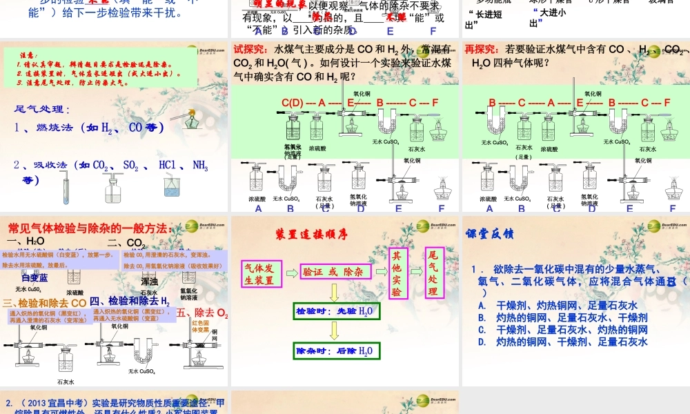 化学评价研讨暨复习备考会1 气体的检验和除杂课件