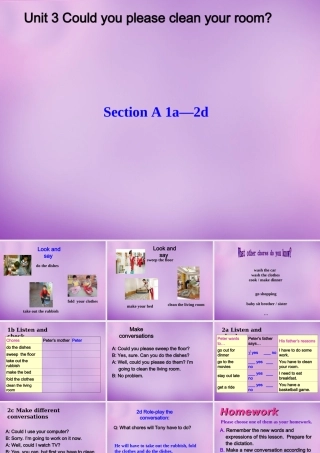 八年级英语下册 Unit 3 Could you please clean your room Period 1课件 (新版)人教新目标版 课件