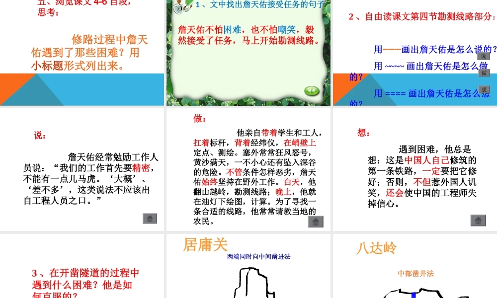 六年级课文《詹天佑》PPT课件