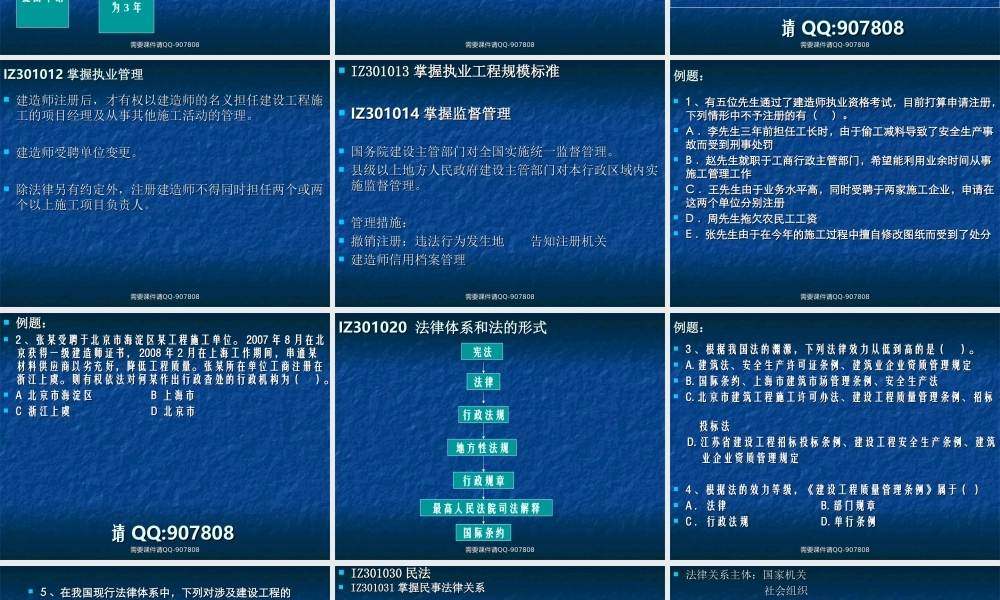 IZ300000-建设工程法规及相关知识