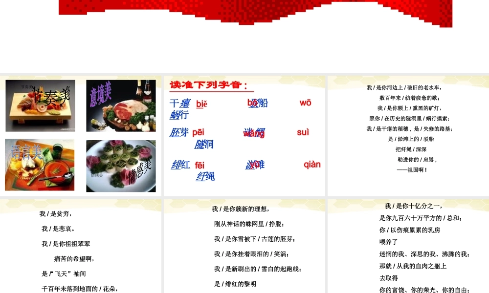 九年级语文(祖国啊，我亲爱的祖国)课件 人教新课标版 课件