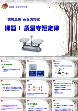 课题1质量守恒定律1