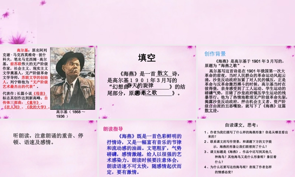 八年级语文下册 第二单元 9 海燕教学课件 新人教版 课件