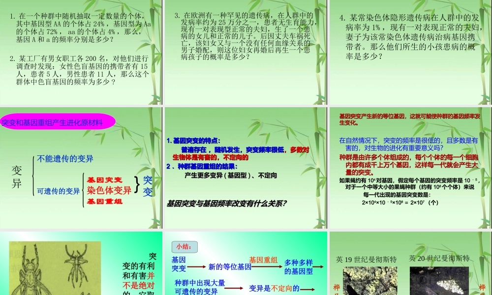 种群基因频率的变化与生物进化