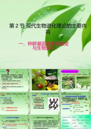 种群基因频率的变化与生物进化