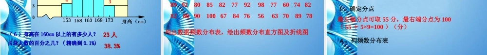 八年级数学下册 第三章频数分布及其图形复习课件 浙教版 课件