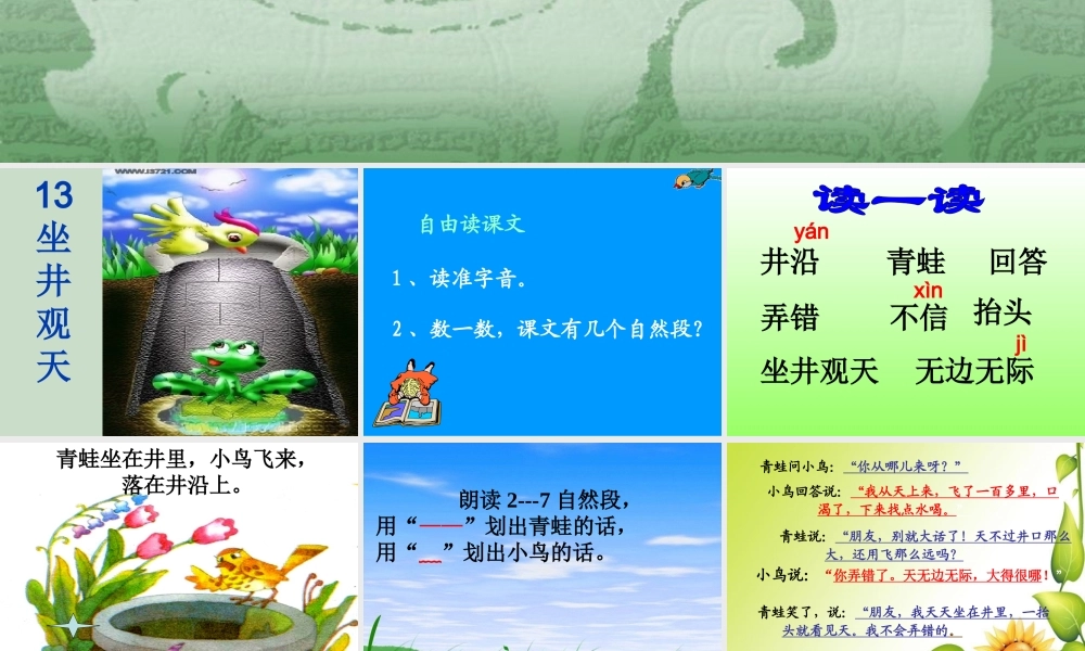 人教版小学语文二年级上册13《坐井观天》课件