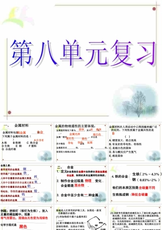 复习第八单元金属复习