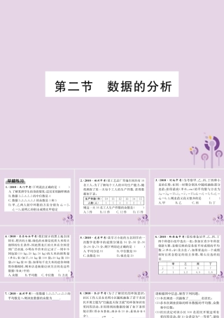 中考数学总复习 第一部分 教材知识梳理 第8章 统计与概率 第2节 数据的分析(精练)课件