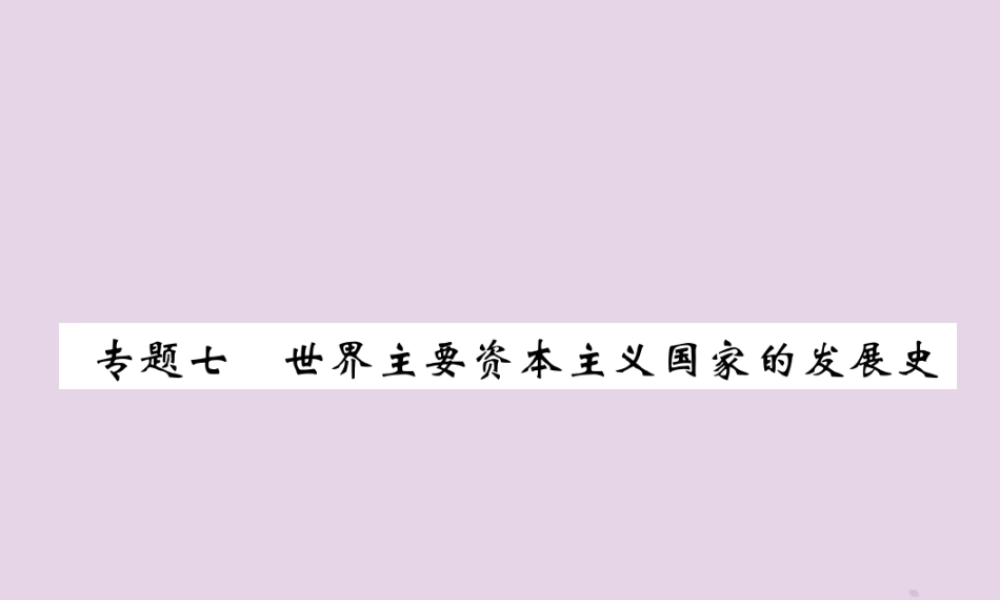 中考历史总复习 第二编 热点专题速查篇 专题7 世界主要资本主义国家的发展史(精练)课件