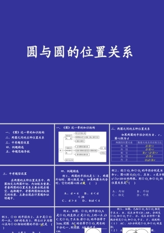 圆与圆的位置关系九年级数学课件 华东师大版 课件