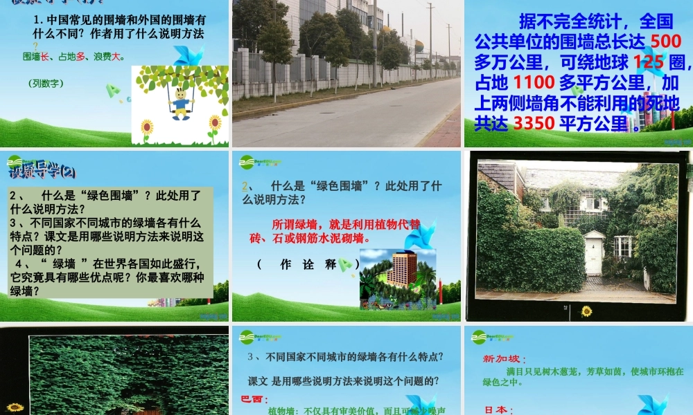 九年级语文上册 (风行绿墙)优秀实用课件 苏教版 课件