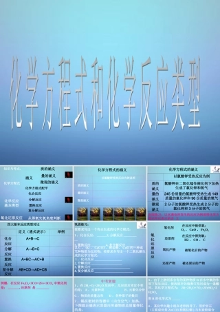 中考化学总复习 化学方程式和化学反应类型课件 沪教版 课件