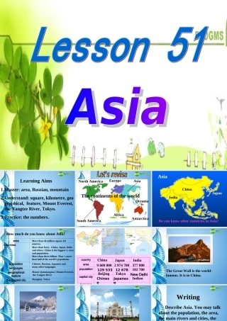 八年级英语下册 Unit7 Know Our World lesson51 Asia课件 冀教版 课件