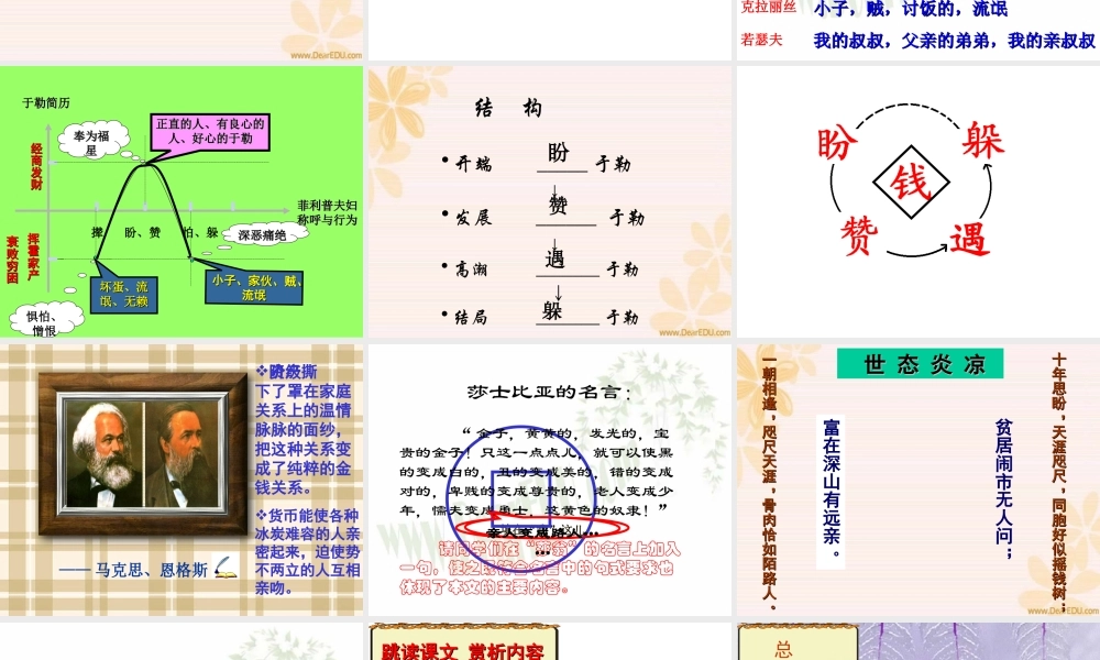 人教版初三语文我的叔叔于勒 课件