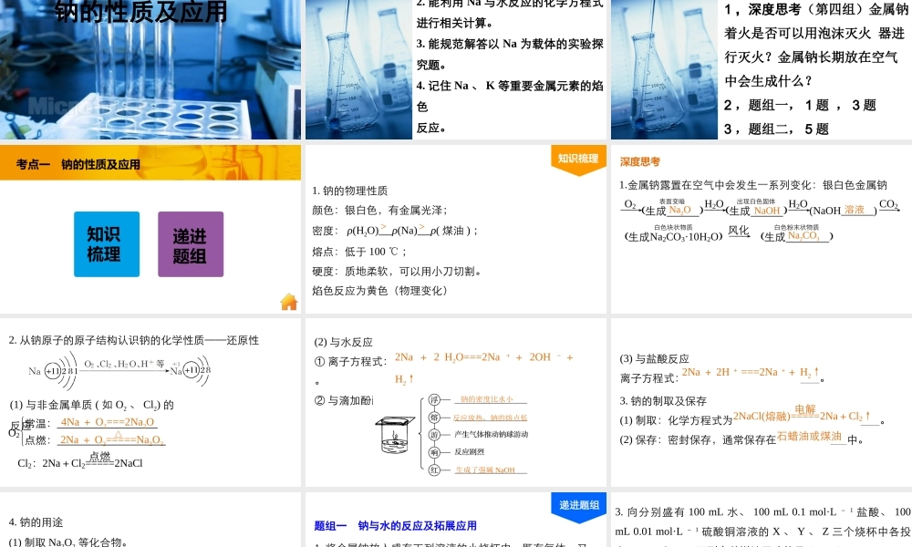 钠的性质及其应用