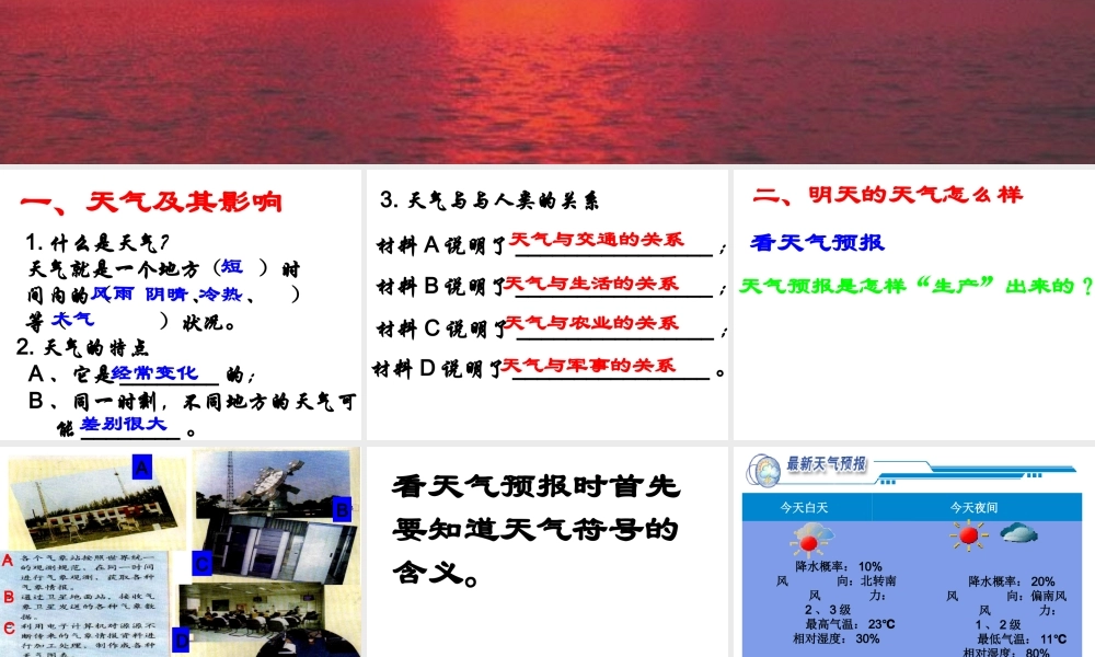 多变的天气课件