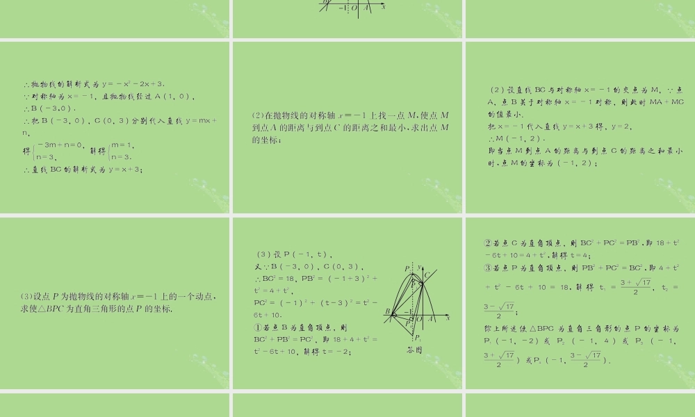 中考数学复习 第15课时 二次函数的综合应用 4 备考全能演练(课后作业)课件
