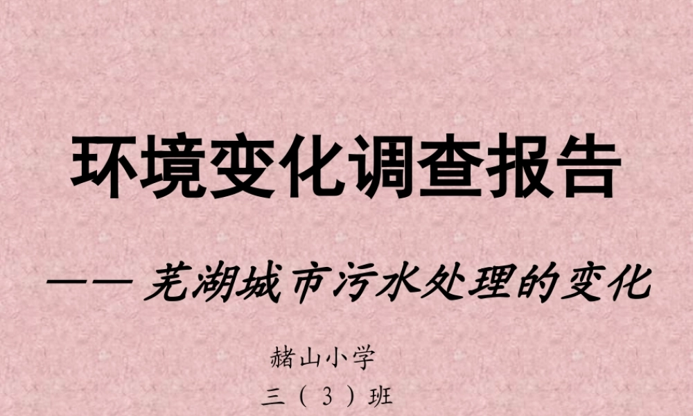 环境变化调查报告（车晨曦）