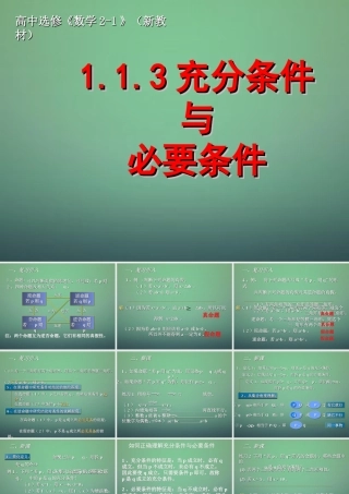 数学 1.1.3充分与必要条件课件 新人教A版选修2 1 课件