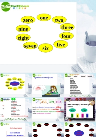 九年级英语中考数字复习课件外研版 课件