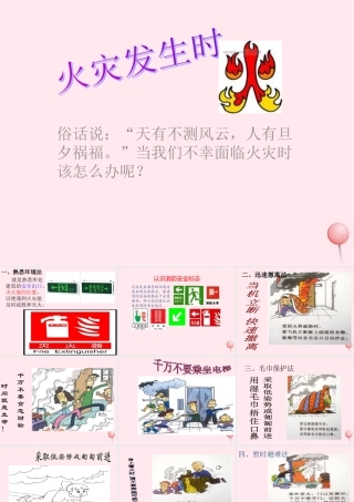 中学主题班会 安全教育类 防火课件