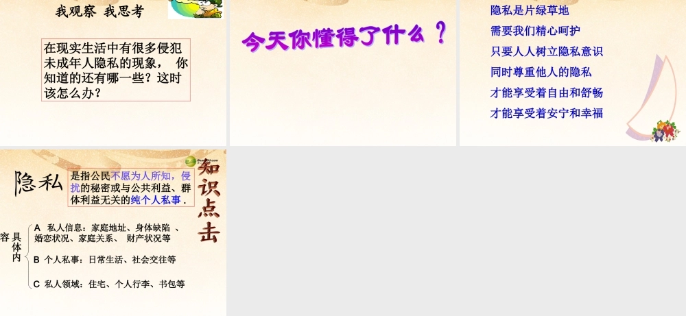 八年级政治下册 第五课第一框隐私和隐私权课件 新人教版 课件