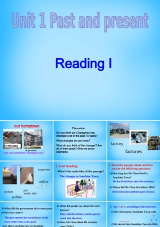 八年级英语下册 Unit 1 Past and Present Reading 3课件 (新版)牛津版 课件