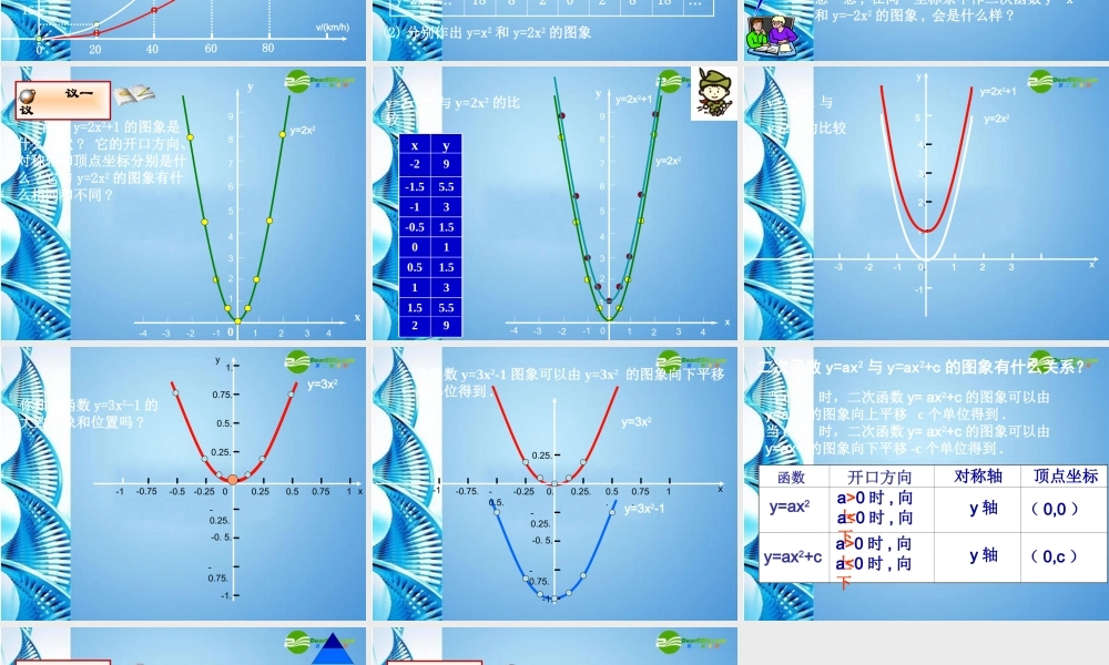 九年级数学下册 23刹车距离与二次函数课件 北师大版 课件