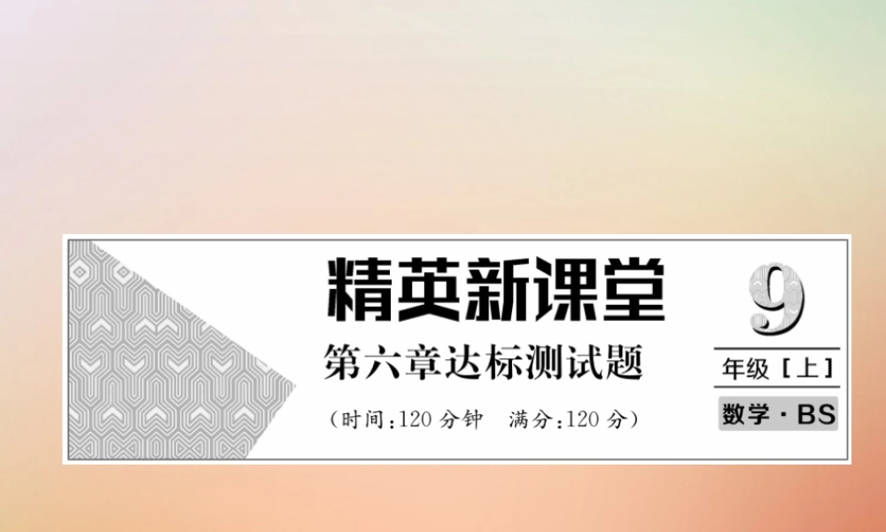 九年级数学上册 第6章 反比例函数达标测试卷作业课件 (新版)北师大版 课件