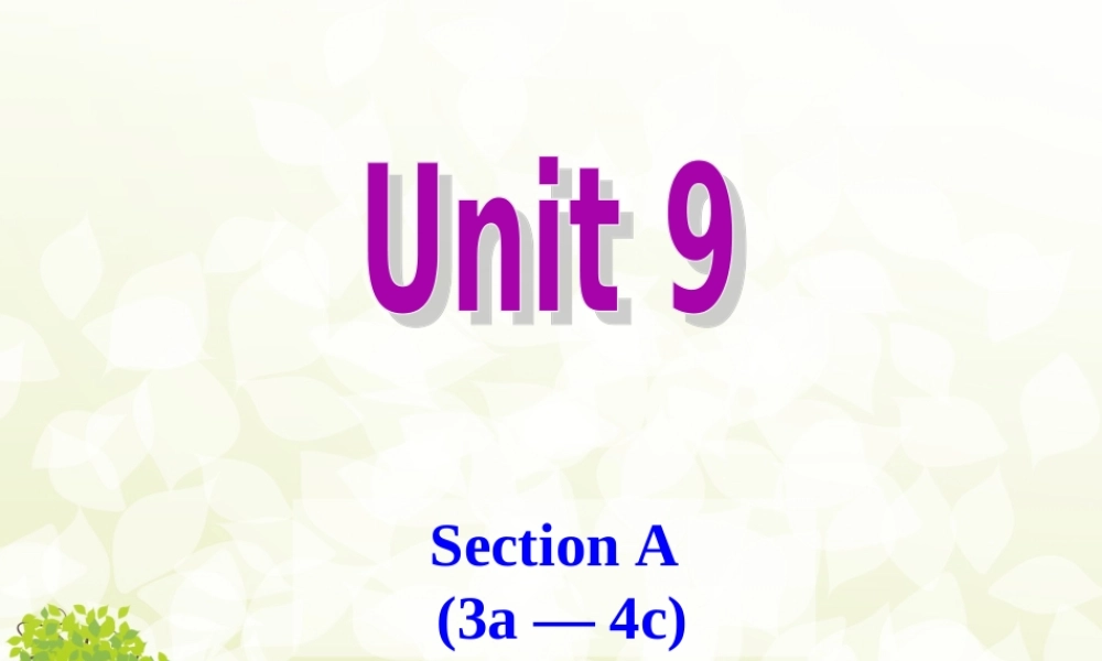 PPT教学案例-Unit-9-Section-A-(3a-4c)