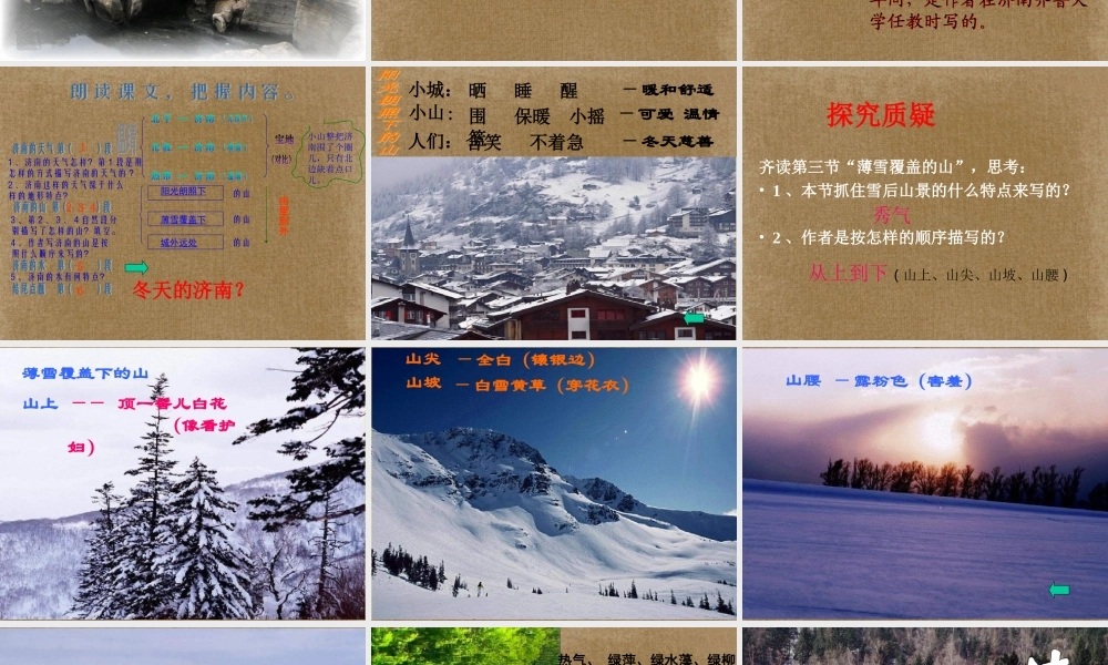 中学七年级语文上册(济南的冬天)课件 新人教版 课件