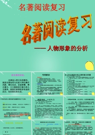 广东省阳山县中考语文名著阅读复习课件(人物形象的分析) 课件