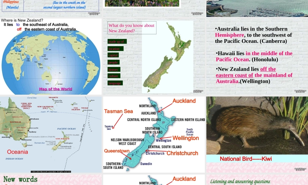 人教版高一英语Unit18 New Zealand课件