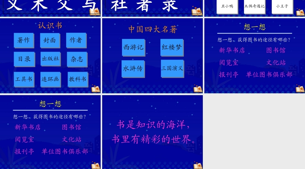 《书的世界》教学演示课件