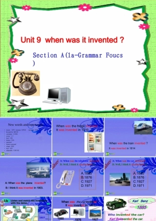 九年级英语 上学期Unit 9 when was it invented课件 人教新目标版 课件