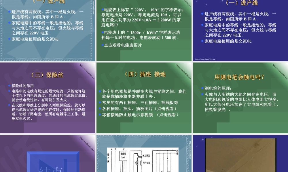 初三物理家庭电路 课件