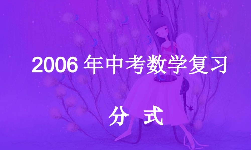 中考数学复习分式课件 华东师大版 课件