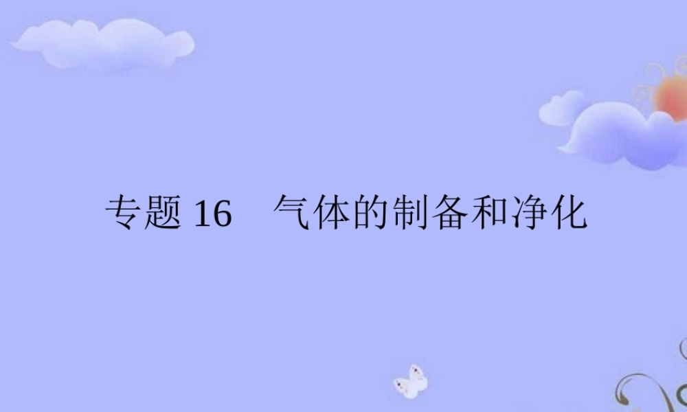 中考化学 专题16 气体的制备和净化复习课件 人教新课标版 课件