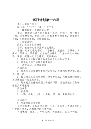 逐日计划第十六周