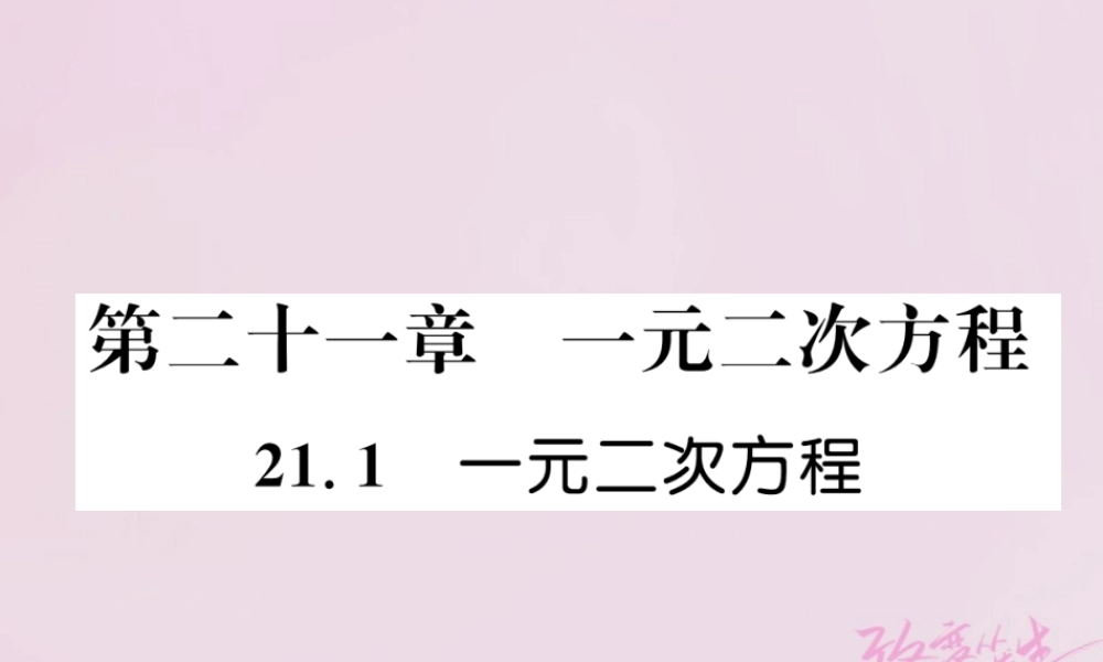 九年级数学上册 211 一元二次方程练习课件 (新版)新人教版 课件