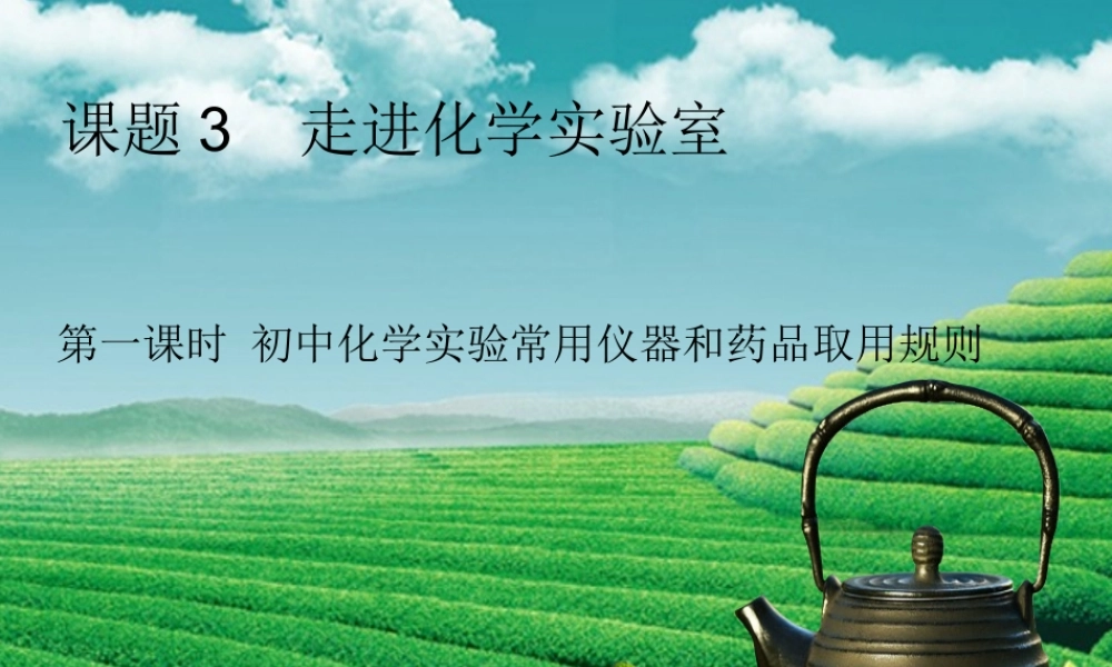 初中化学实验常用仪器和药品取用规则课堂导学课件 (新版)新人教版 课件