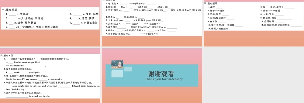 九年级英语全册 Unit 9 I like music that I can dance to Section A作业课件 (新版)人教新目标版 课件