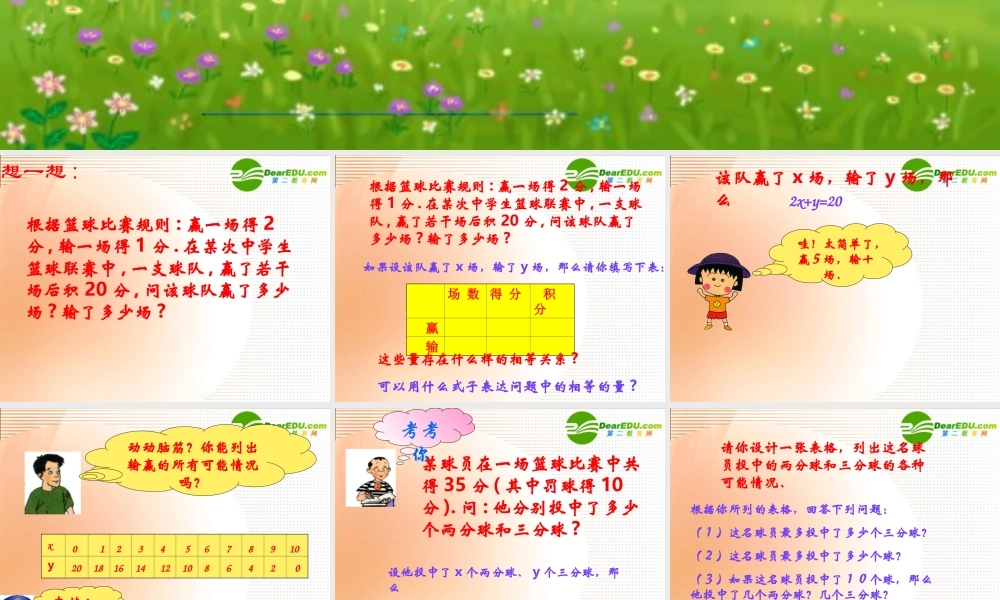 二元一次方程1 二元一次方程组课件